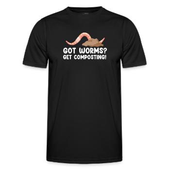 Vermicompost Fermier Vermicompost Mignon Hommes Femmes - T-shirt sport Homme - noir - Devant - AI Model Male 178 dark (178cm)