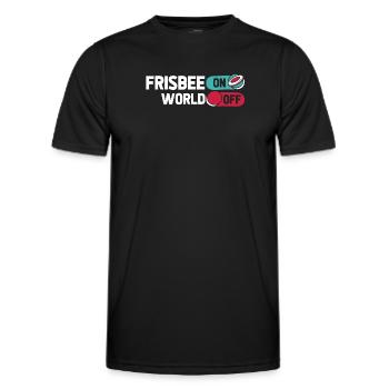 Frisbee Frisbee On World Off - Men's Functional T-Shirt - black - Front - AI Model Male 178 dark (178cm)