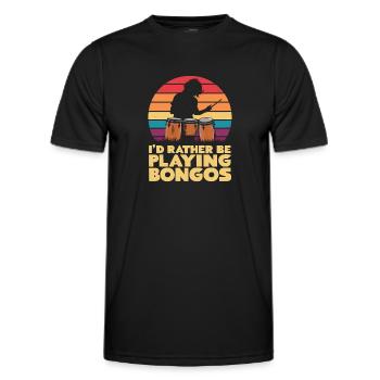 Bongo Musik Geschenk - Männer Funktions-T-Shirt - Schwarz - Vorne - AI Model Male 178 dark (178cm)