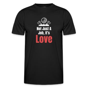 Not just a job, it's love. Carpenter - Men's Functional T-Shirt - black - Front - AI Model Male 178 dark (178cm)