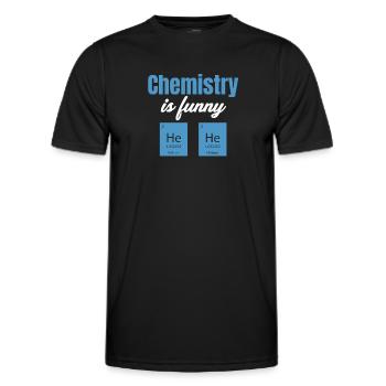 Chemistry is funny. He He Science Periodic - Men's Functional T-Shirt - black - Front - AI Model Male 178 dark (178cm)