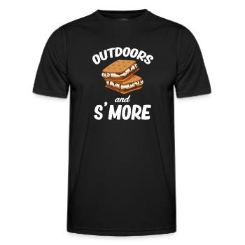 Outdoors Und S'more Glamping Trailer Backpacking - Männer Funktions-T-Shirt - Schwarz - Vorne - AI Model Male 178 dark (178cm)