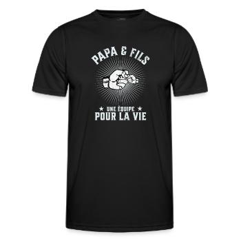 Father and Son A Team for Life Funny Gift - Men's Functional T-Shirt - black - Front - AI Model Male 178 dark (178cm)