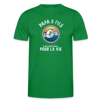 Father and Son A Team for Life Funny Gift - Men's Functional T-Shirt - kelly green - Front - AI Model Male 178 dark (178cm)