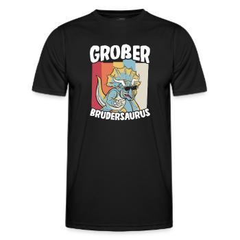 Großer Bruder Geschenk Brudersaurus T Rex Dino Bru - Männer Funktions-T-Shirt - Schwarz - Vorne - AI Model Male 178 dark (178cm)