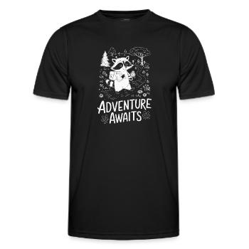 DAS ABENTEUER WARTET AUF SIE - Männer Funktions-T-Shirt - Schwarz - Vorne - AI Model Male 178 dark (178cm)