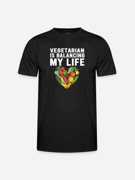 Vegetarian Balancing My Life - Men's Functional T-Shirt - black