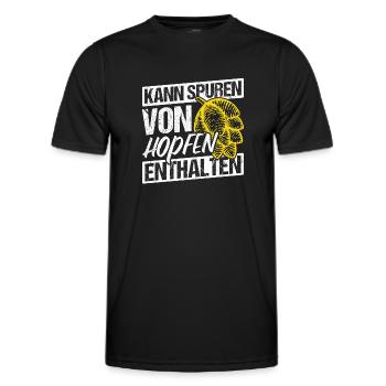Kann Spuren Von Hopfen Enthalten Saufen Sauftour B - Männer Funktions-T-Shirt - Schwarz - Vorne - AI Model Male 178 dark (178cm)