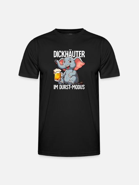 Elefant Bier - Männer Funktions-T-Shirt - Schwarz