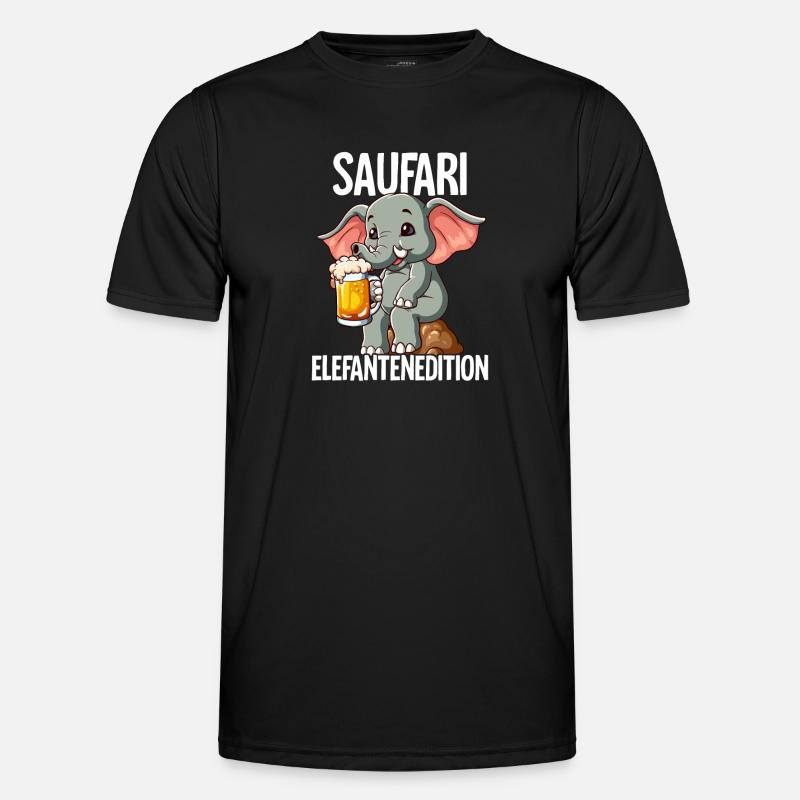 Saufari Elefantenedition Elefant Bier - Männer Funktions-T-Shirt - Schwarz