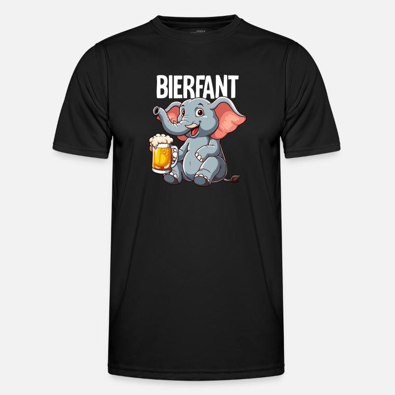 Bierfant Elefant Bier - Männer Funktions-T-Shirt - Schwarz