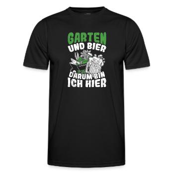 Gärtner Biertrinken Bier Fun Sauftour Biertrinker - Männer Funktions-T-Shirt - Schwarz - Vorne - AI Model Male 178 dark (178cm)