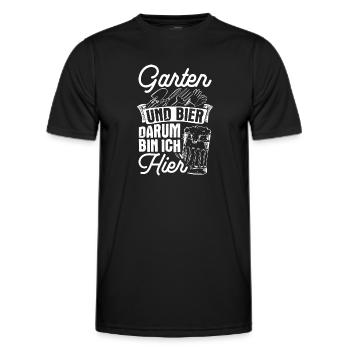 Gärtner Biertrinken Bier Fun Sauftour Biertrinker - Männer Funktions-T-Shirt - Schwarz - Vorne - AI Model Male 178 dark (178cm)