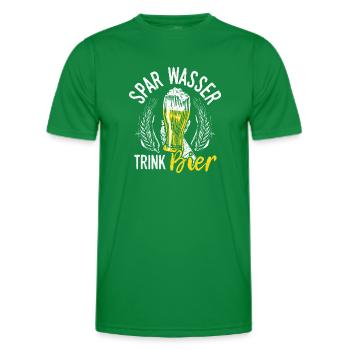 Spar Water Drink Beer Beer Pong Hops Booze Trin - Men's Functional T-Shirt - kelly green - Front - AI Model Male 178 dark (178cm)