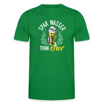 Spar Water Drink Beer Beer Pong Hops Booze Trin - Men's Functional T-Shirt - kelly green - Front - AI Model Male 178 dark (178cm)