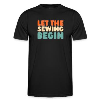 Sewing Sewing Machine - Men's Functional T-Shirt - black - Front - AI Model Male 178 dark (178cm)