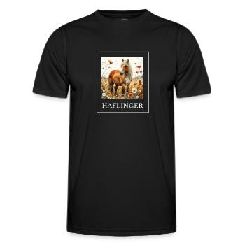 Haflinger Motif Horse Sweet - Men's Functional T-Shirt - black - Front - AI Model Male 178 dark (178cm)