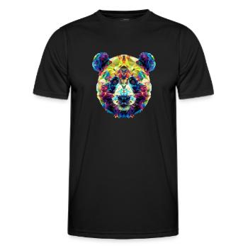 Geometric Panda - Männer Funktions-T-Shirt - Schwarz - Vorne - AI Model Male 178 dark (178cm)