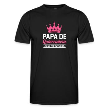 Papa De Quinceanera Scan For Payment 5th Birthday - Männer Funktions-T-Shirt - Schwarz - Vorne - AI Model Male 178 dark (178cm)