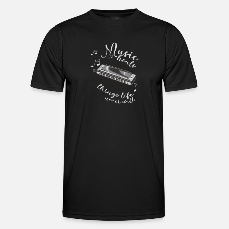 Harmonica Player Musician Harmonica - Men's Functional T-Shirt - black