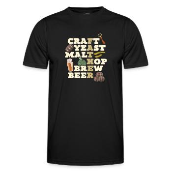 Bière artisanale de brasserie de houblon de malt à la levure artisanale - Parfait pour - T-shirt sport Homme - noir - Devant - AI Model Male 178 dark (178cm)