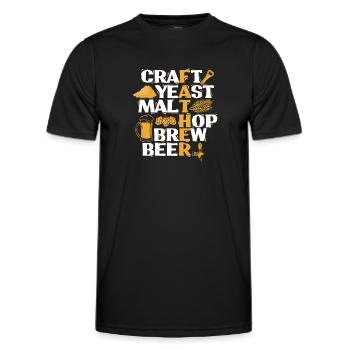 Bière artisanale de brasserie de houblon de malt à la levure artisanale - Parfait pour - T-shirt sport Homme - noir - Devant - AI Model Male 178 dark (178cm)