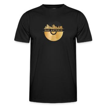 Vinyl-Schallplatte Disco-Musik Skyline-San-Antonio - Männer Funktions-T-Shirt - Schwarz - Vorne - AI Model Male 178 dark (178cm)