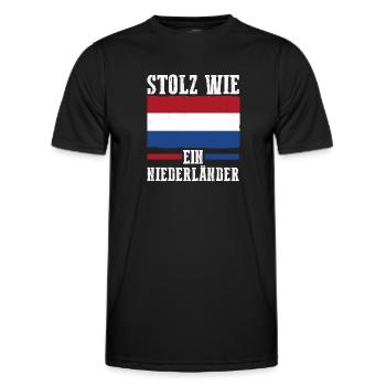 Niederländer Niederlande Holland - Männer Funktions-T-Shirt - Schwarz - Vorne - AI Model Male 178 dark (178cm)