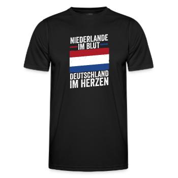 Néerlandais Allemand Pays-Bas Pays-Bas - T-shirt sport Homme - noir - Devant - AI Model Male 178 dark (178cm)