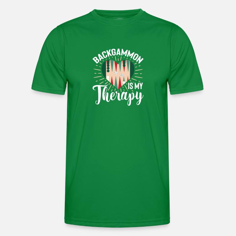 Backgammon Is My Therapy Tabletop Dice Game Men's Functional T-Shirt