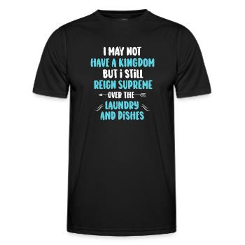 Herrschaft über Wäsche und Geschirr Hausfrau - Männer Funktions-T-Shirt - Schwarz - Vorne - AI Model Male 178 dark (178cm)