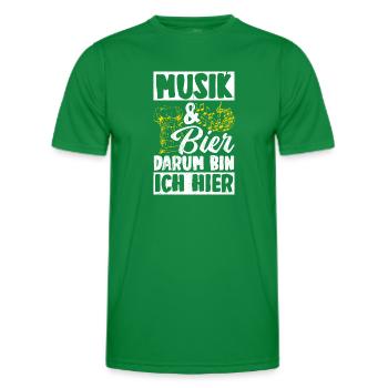 Music & Beer That's why I'm here Booze Drinking Tour Bi - Men's Functional T-Shirt - kelly green - Front - AI Model Male 178 dark (178cm)