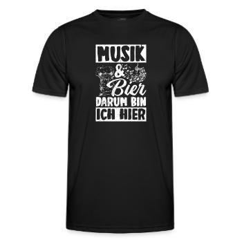 Musician Beer Drinking Beer Fun Booze Party Beer Mush - Men's Functional T-Shirt - black - Front - AI Model Male 178 dark (178cm)