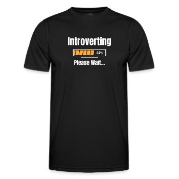 Introverti S’il vous plaît attendez Humour Sarcastique Geek - T-shirt sport Homme - noir - Devant - AI Model Male 178 dark (178cm)
