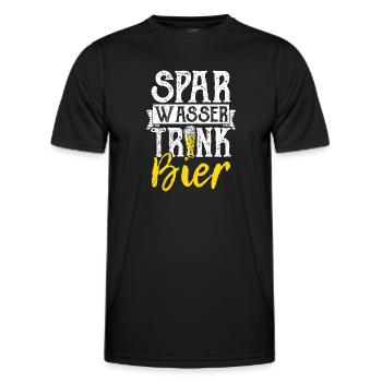 Spar Water Drink Beer Beer Pong Hops Booze Trin - Men's Functional T-Shirt - black - Front - AI Model Male 178 dark (178cm)