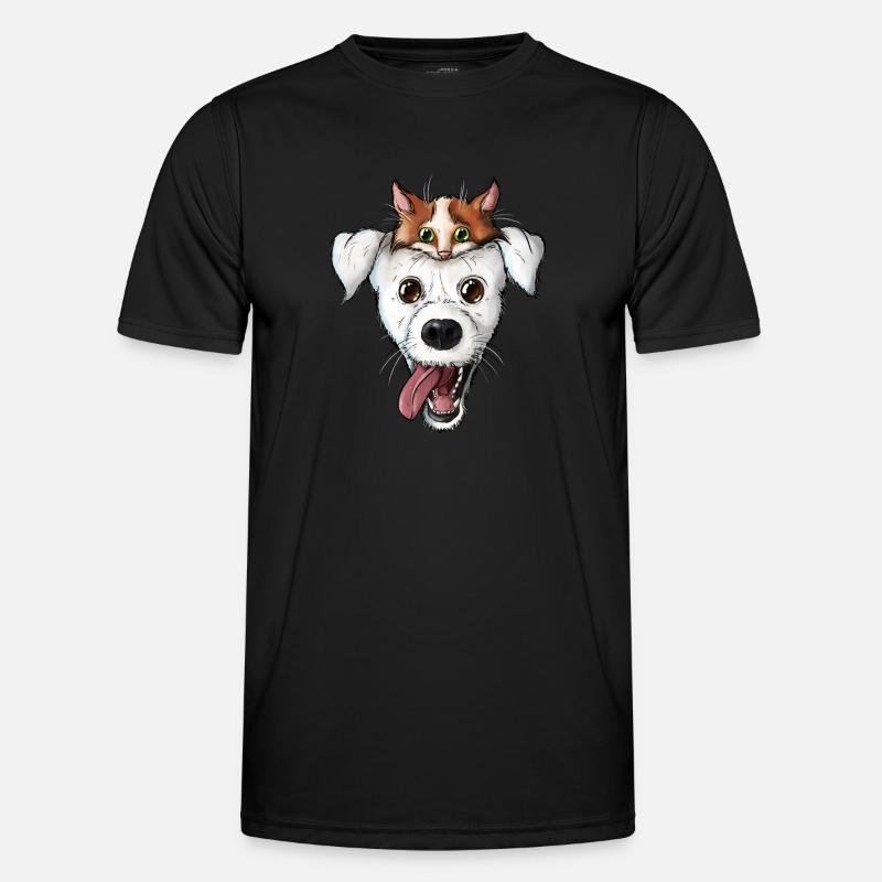 Visage de chien chat T-shirt sport Homme