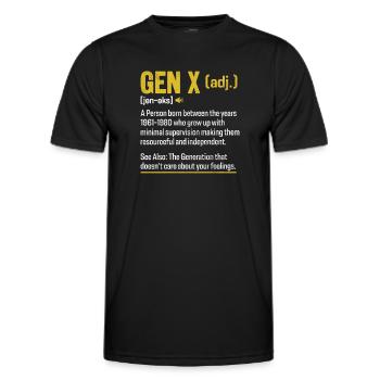 Gen X Drôle de définition Xennials Génération X - T-shirt sport Homme - noir - Devant - AI Model Male 178 dark (178cm)