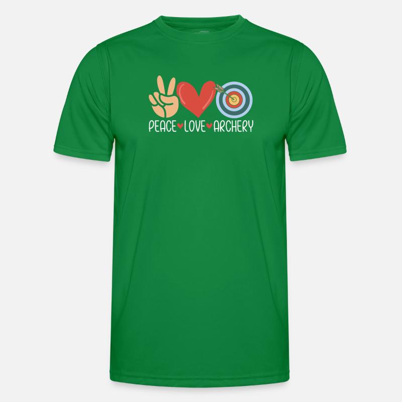 Peace Love Archery Hunting Compound Bow Funny Men's Functional T-Shirt