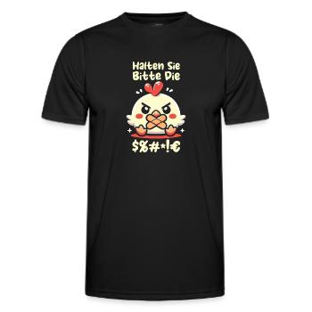 chicken hen please keep your mouth shut - Men's Functional T-Shirt - black - Front - AI Model Male 178 dark (178cm)