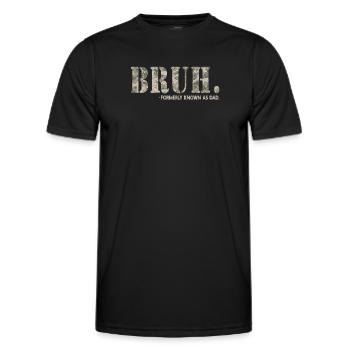 Bruh anciennement connu sous le nom de papa - T-shirt sport Homme - noir - Devant - AI Model Male 178 dark (178cm)