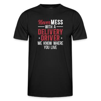 Livraison de colis fournisseur - T-shirt sport Homme - noir - Devant - AI Model Male 178 dark (178cm)