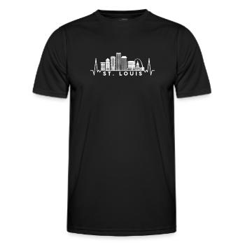 Heartbeat Skyline États-Unis St. Louis - T-shirt sport Homme - noir - Devant - AI Model Male 178 dark (178cm)