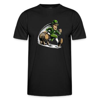 Rennender Leprechaun (Irischer Kobold) - Männer Funktions-T-Shirt - Schwarz - Vorne - AI Model Male 178 dark (178cm)