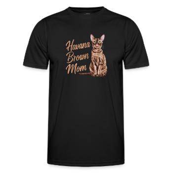 Katze Havanna Braun Geschenk - Männer Funktions-T-Shirt - Schwarz - Vorne - AI Model Male 178 dark (178cm)