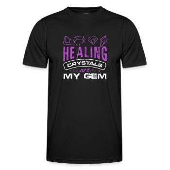 Healing Crystals Are My Gem Asian Medicine Reike - Men's Functional T-Shirt - black - Front - AI Model Male 178 dark (178cm)