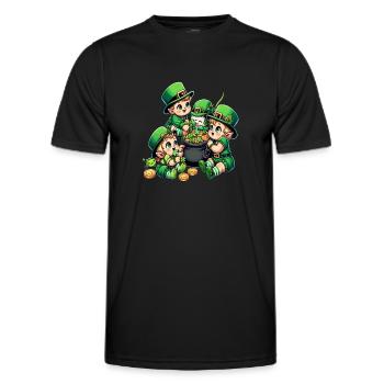 Happy Leprechaun (Irish Leprechaun) Babies - Men's Functional T-Shirt - black - Front - AI Model Male 178 dark (178cm)