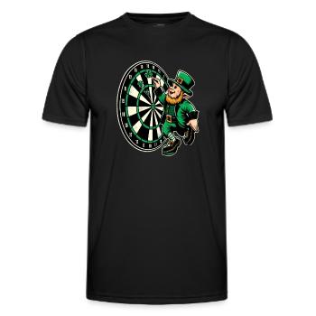 Fléchettes jouant du lutin (lutin irlandais) - T-shirt sport Homme - noir - Devant - AI Model Male 178 dark (178cm)