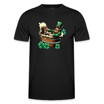 Badender Leprechaun (Irischer Kobold) - Männer Funktions-T-Shirt - Schwarz - Vorne - AI Model Male 178 dark (178cm)