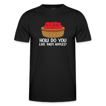 Wie magst du sie, Äpfel lieben es, Äpfel zu pflücken - Männer Funktions-T-Shirt - Schwarz - Vorne - AI Model Male 178 dark (178cm)