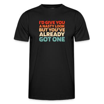 Schwarzer Humor Funny Quote Saying - Männer Funktions-T-Shirt - Schwarz - Vorne - AI Model Male 178 dark (178cm)